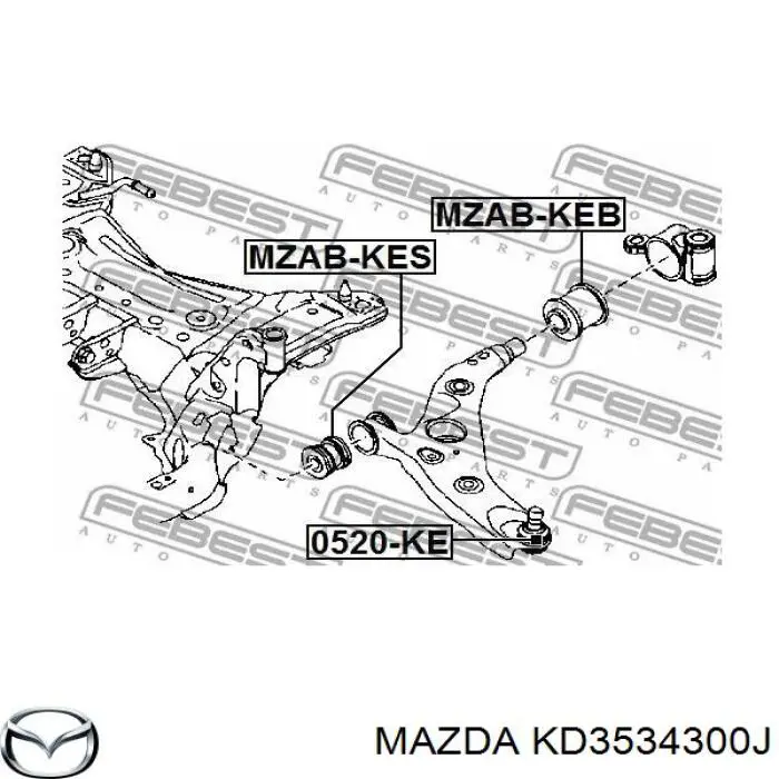Купити KD3534300J Mazda Важіль передньої підвіски нижній, правий