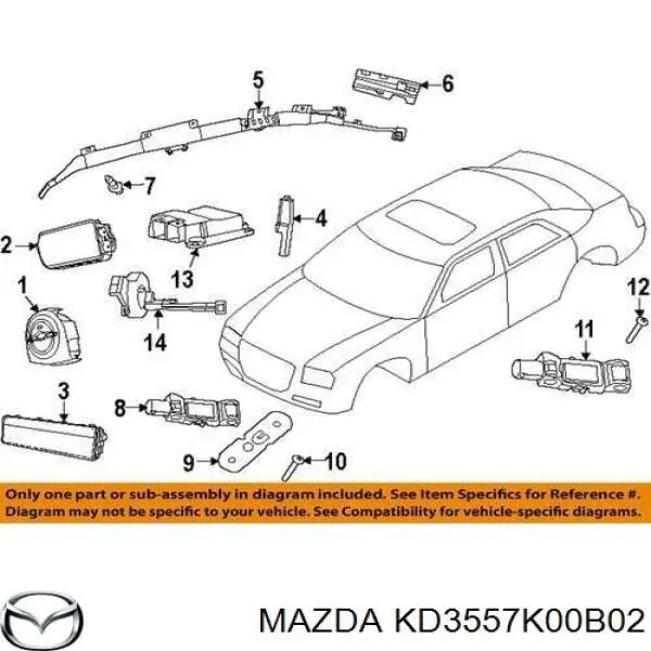 Купити BJS757K0002 Mazda Подушка безпеки водія