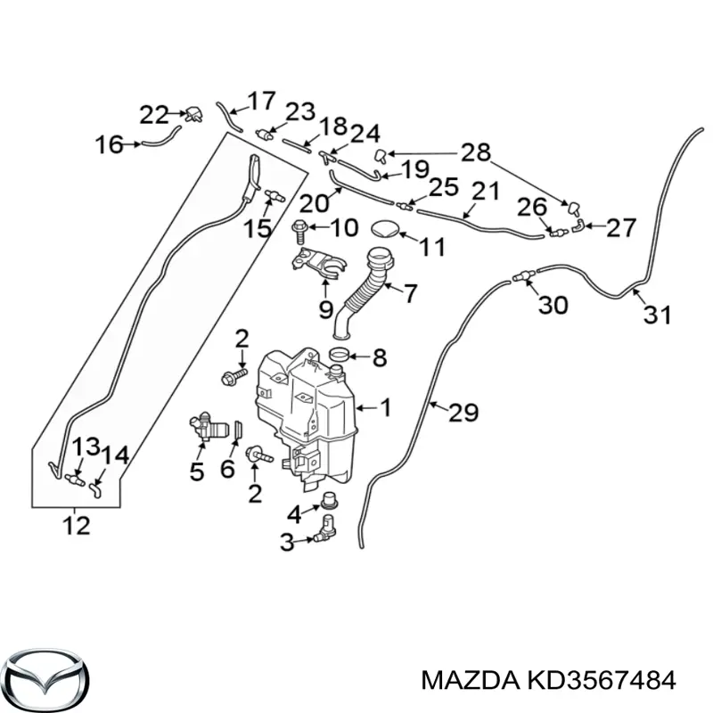 KD3567484 Mazda горловина бачка омивача