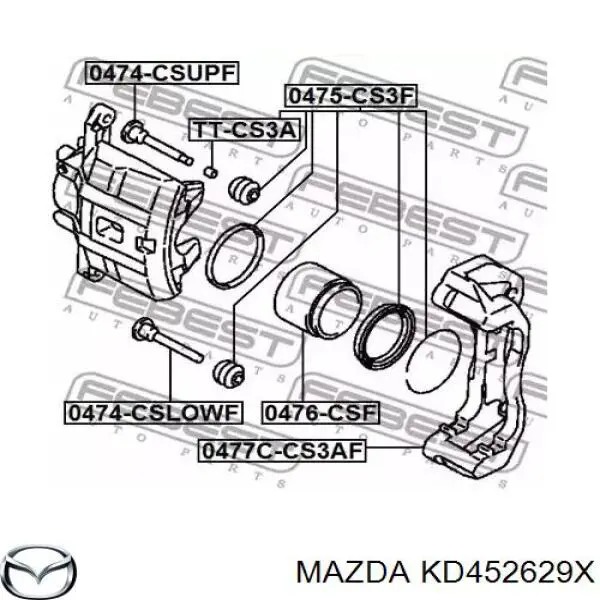 Скоба супорту заднього Mazda KAY02629X ціна, від 50.67 USD