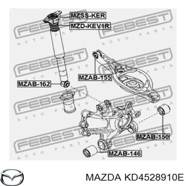 Купити KD4528910E Mazda Стійка амортизатора задня