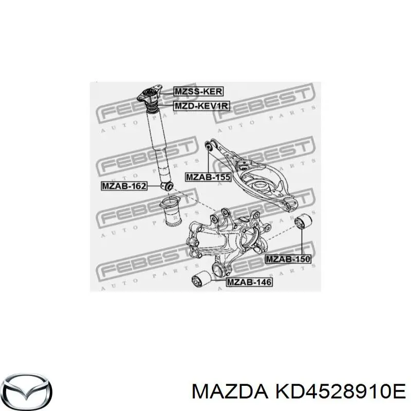 Амортизатор задній Mazda KD4528910E ціна, від 35.74 USD