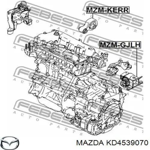 Подушка (опора) двигуна, ліва KD4539070 Mazda