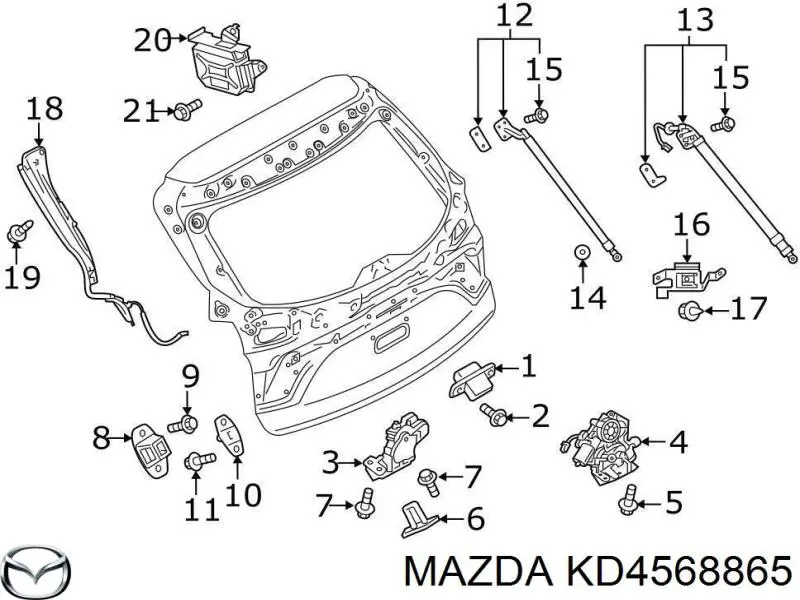 KD4568865 Mazda пістон (кліп кріплення обшивки дверей)