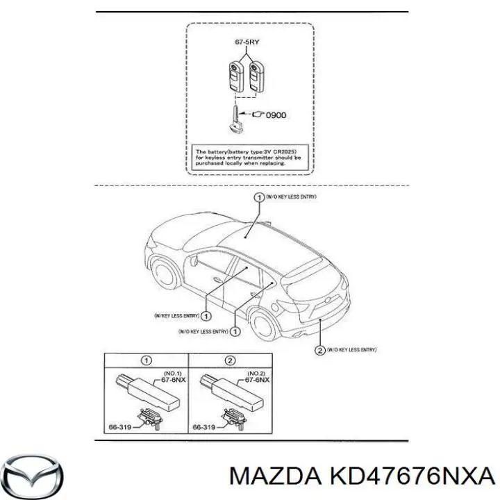 Антена/кільце имобілайзера Mazda KD47676NXA ціна, від 4.17 USD