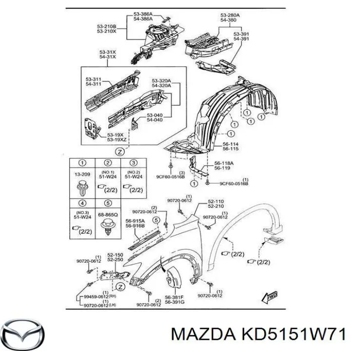 Накладка переднього правого крила Mazda CX-5 (KE) (Мазда CX-5)