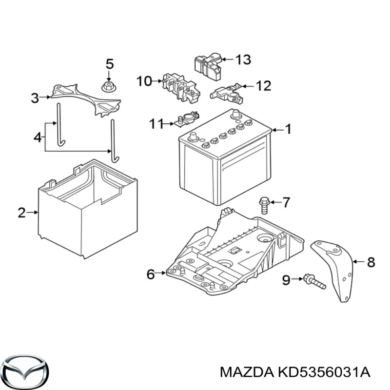 Кріплення/підставка акумулятора (АКБ) Mazda 6 (GJ, GL) (Мазда 6)