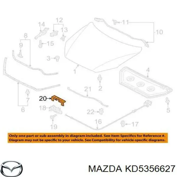 Купити KD5356627 Mazda Кронштейн замку капоту
