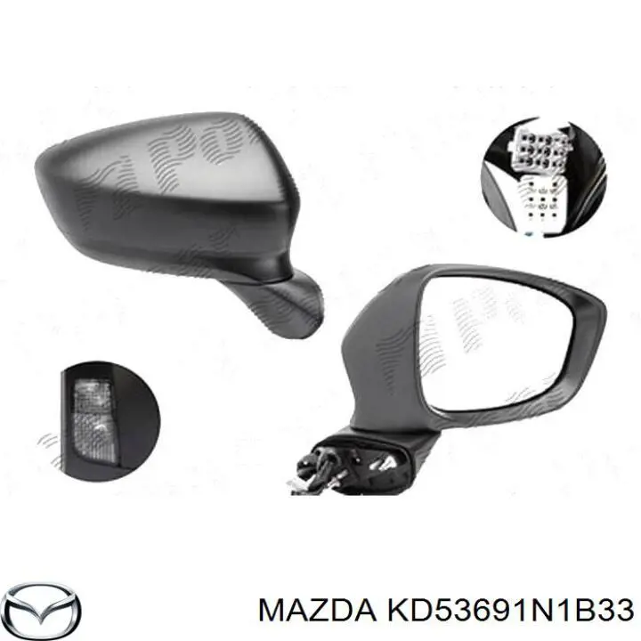 Покажчик повороту дзеркала, правий Mazda KD53691N1B33 ціна, від 16.42 USD