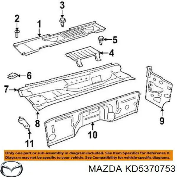 KD5370753 Mazda кронштейн підсилювача заднього бампера