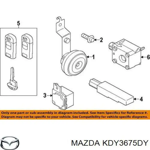 KDY3675DY Mazda брелок керування сигналізацією