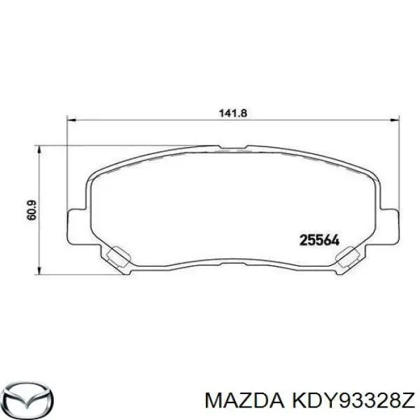 Колодки гальмівні передні, дискові KDY93328Z Mazda