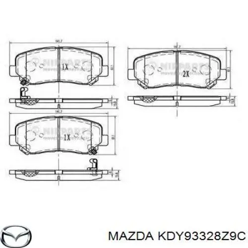 Гальмівні колодки Mazda KDY93328Z9C ціна, від 32.96 USD