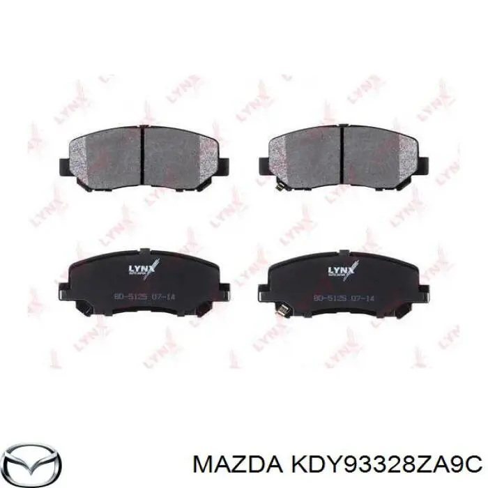 Передні тормозні колодки KDY93328ZA9C Mazda