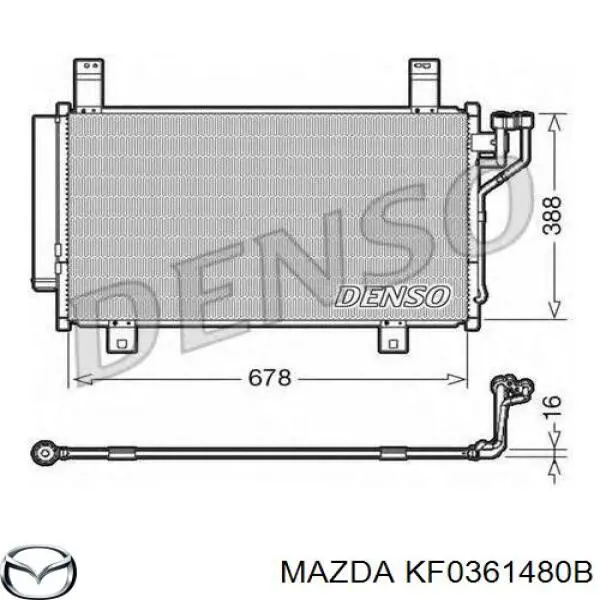 Радіатор кондиціонера KF0361480B Mazda