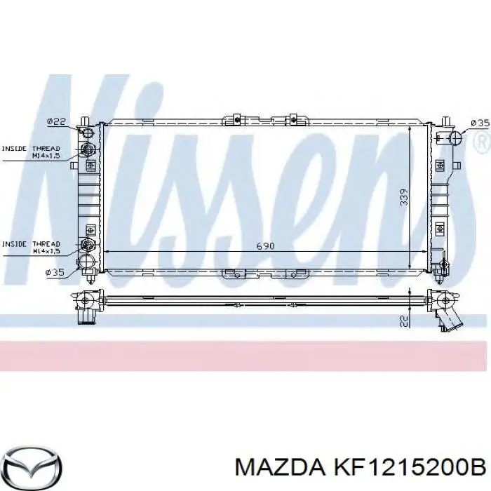 KF1215200B Mazda радіатор охолодження двигуна