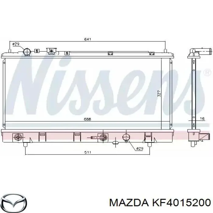 Радіатор KF4015200 Mazda