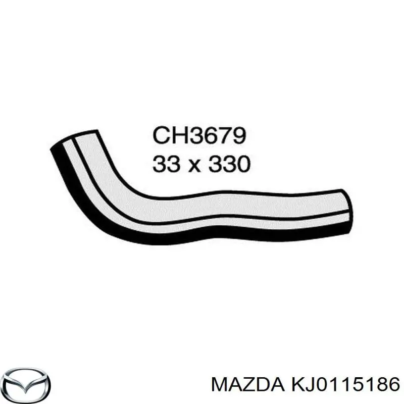 Шланг/патрубок радіатора охолодження, верхній KJ0115186 Mazda