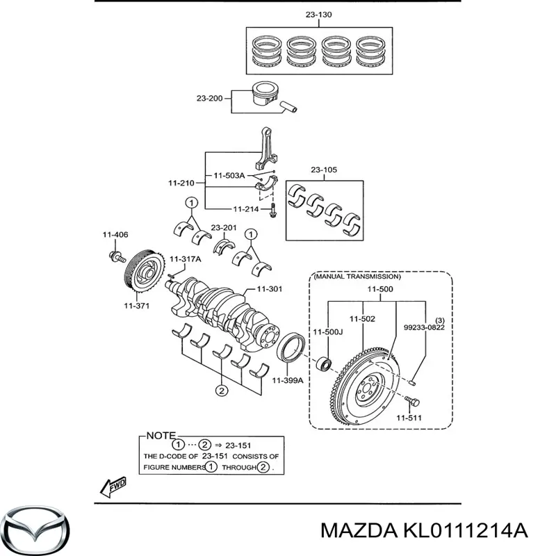 KL0111214A Mazda болт шатуна