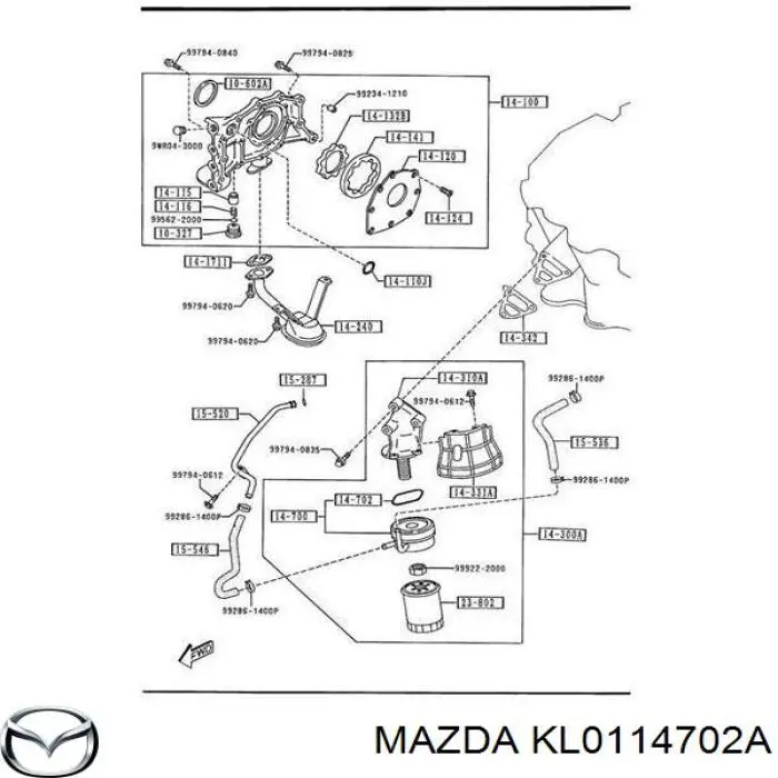 KL0114702A Mazda прокладка адаптера маслянного фільтра