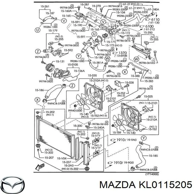 Кришка радіатора KL0115205 Mazda