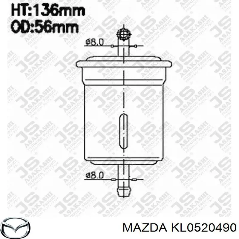 Фільтр тонкого очищення палива Mazda KL0520490 ціна, від 8.10 USD