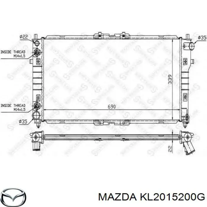 Радіатор охолодження Mazda KL2015200F