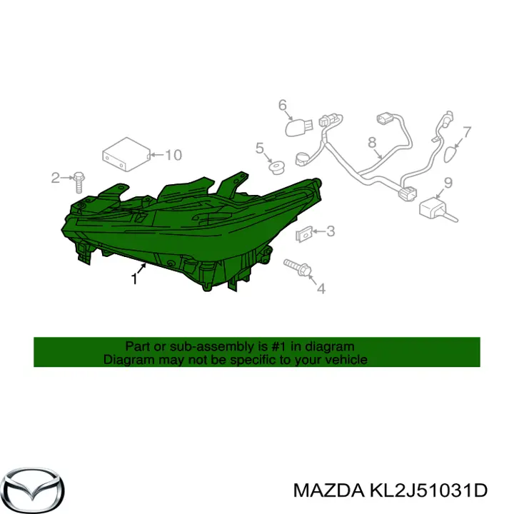 KL2J51031D Mazda Основна фара - вставка
