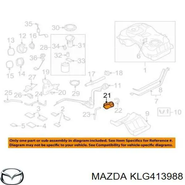 Купити KLG413988 Mazda Фільтр бака паливних парів