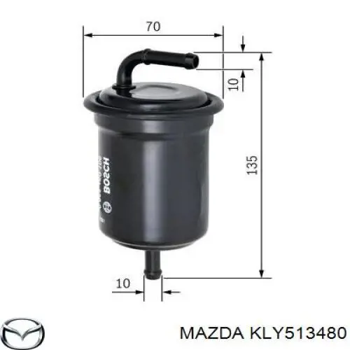 Паливний фільтр KLY513480 Mazda