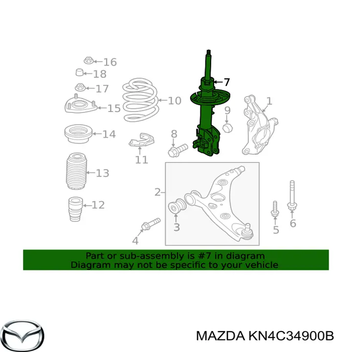 Купити KN4C34900B Mazda Амортизатора передній лівий