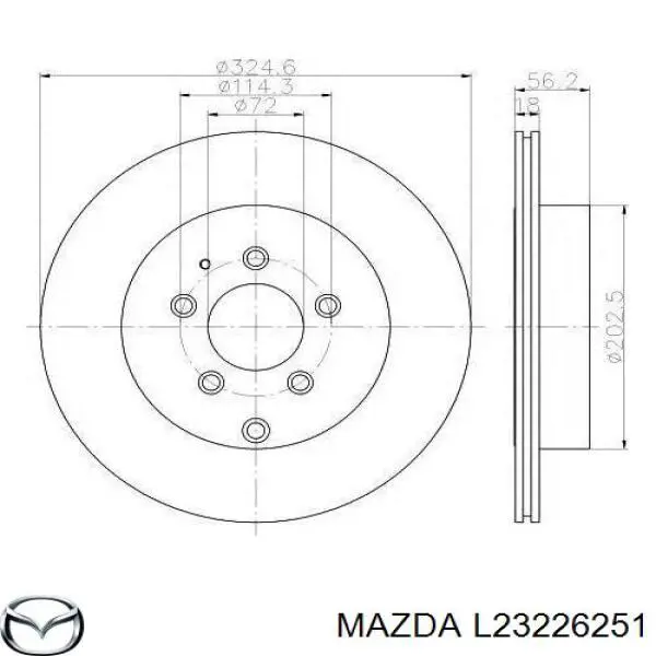 Задні дискові гальма Mazda L23226251 ціна, від 59.67 USD