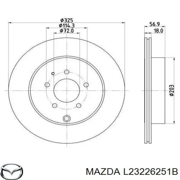 Гальмівні диски L23226251B Mazda