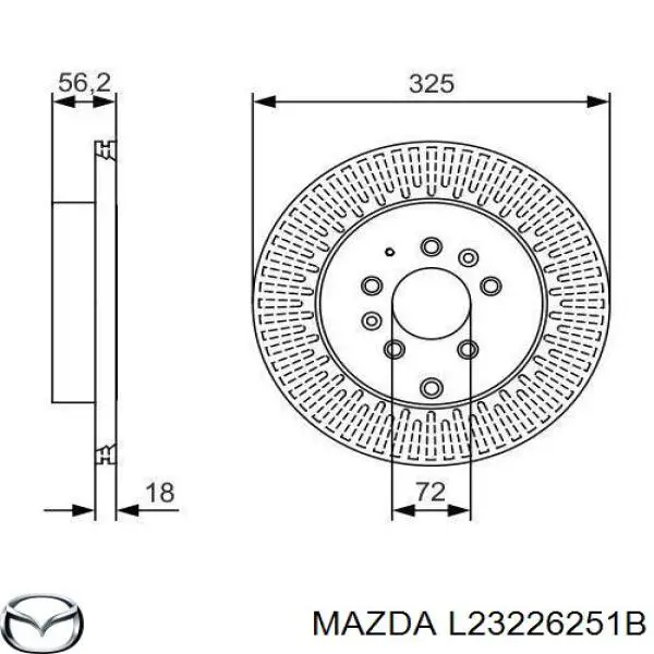Диск гальмівний задній Mazda L23226251B