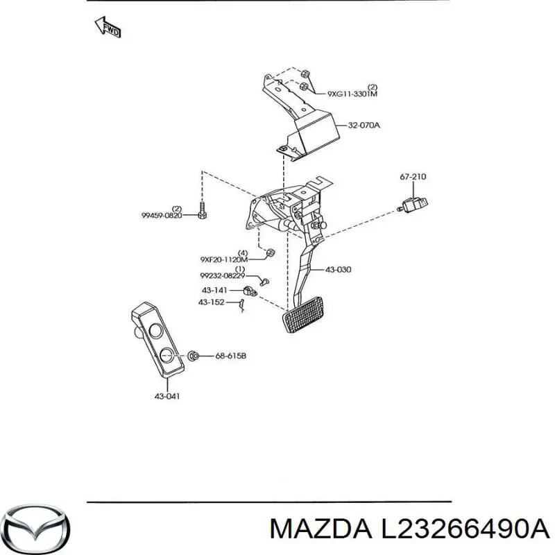 Кнопка стоп-сигналу Mazda L23266490A ціна, від 11.96 USD