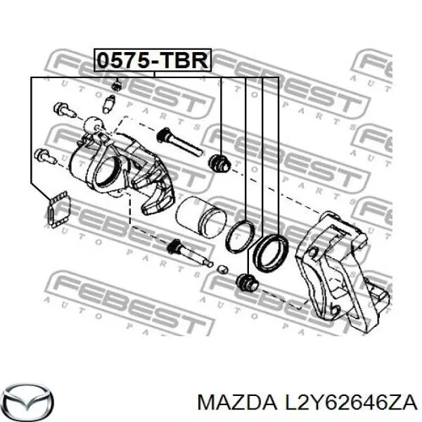 L2Y62646ZA Mazda ремкомплект супорту гальмівного заднього