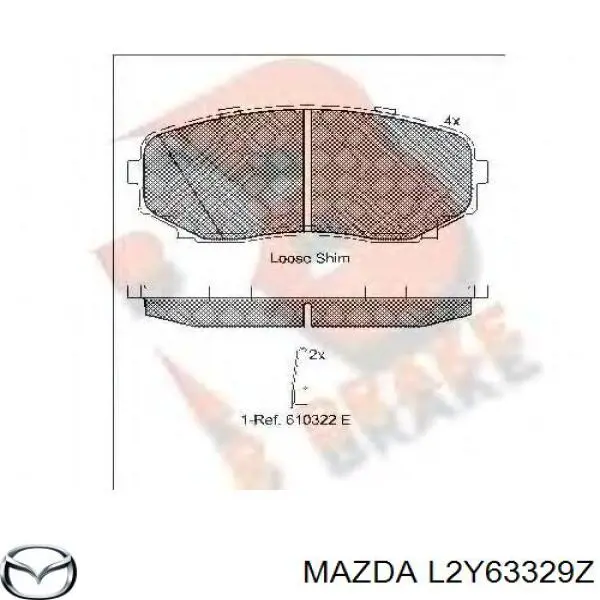 Гальмівні колодки Mazda L2Y63329Z ціна, від 25.54 USD