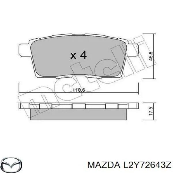 L2Y72643Z Mazda колодки гальмові задні, дискові