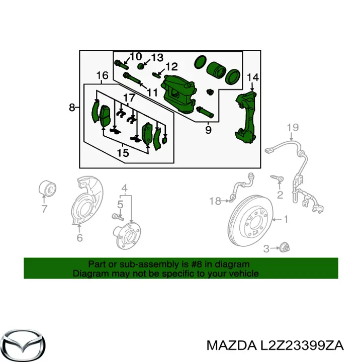 L2Z23399ZA Mazda Супорт тормзной