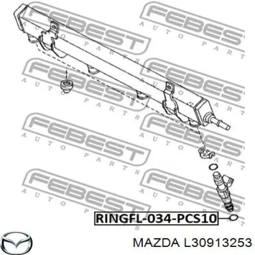 Ущільнююче кільце форсунок інжектора Mazda L30913253 ціна, від 3.17 USD