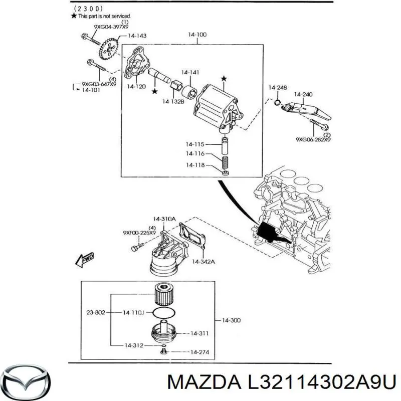 L32114302A9U Mazda фільтр масляний