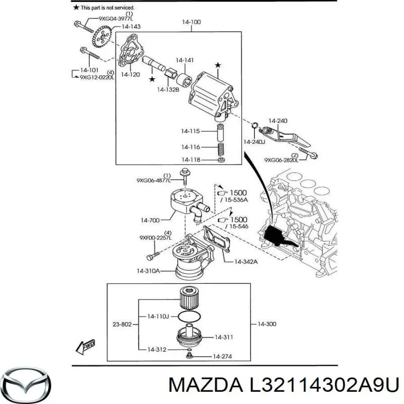 Купити L32114302A9U Mazda Фільтр очищення масла відцентровий