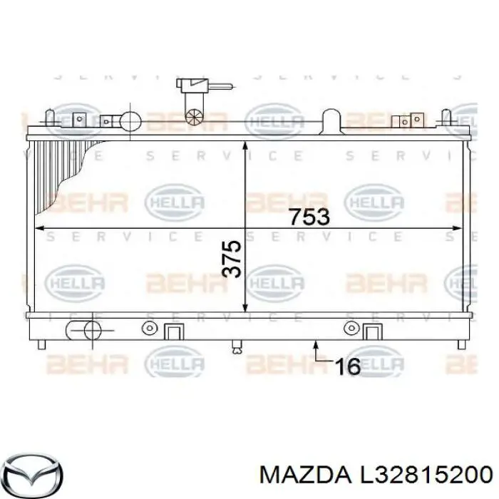 L32815200 Mazda Радіатор охолодження двигуна