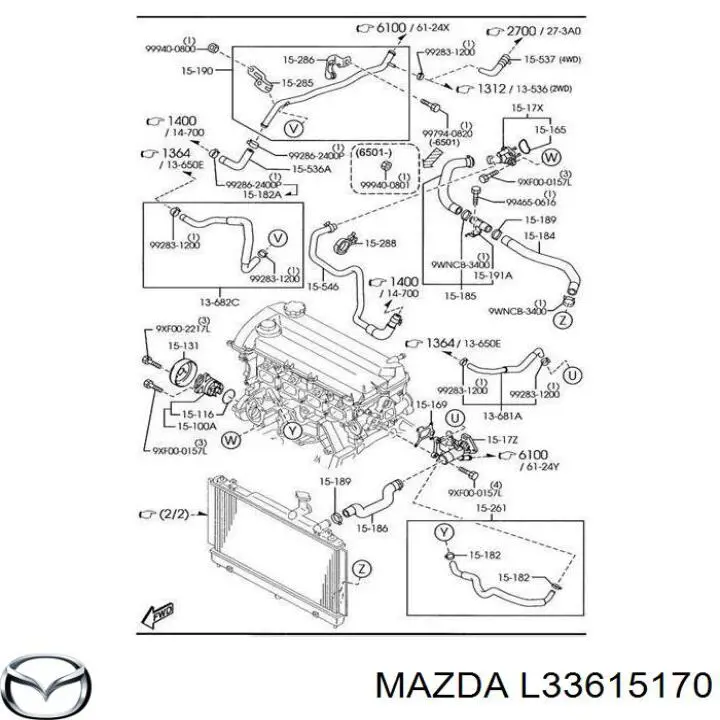 L33615170 Mazda термостат