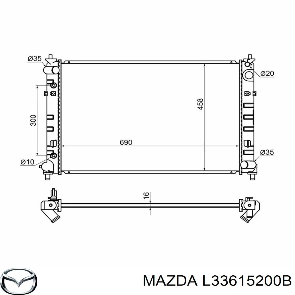 FS1E15200B Mazda радіатор охолодження двигуна