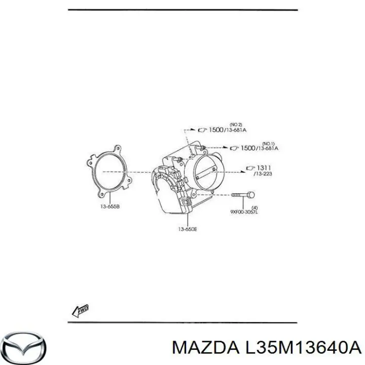 Дросільна заслінка в зборі Mazda 3 (BK14) (Мазда 3)