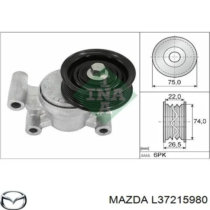L37215980 Mazda натягувач приводного ременя