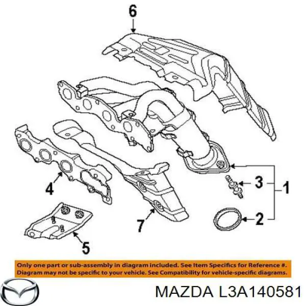 Прокладка прийомної труби глушника Mazda L3A140581 ціна, від 15.82 USD