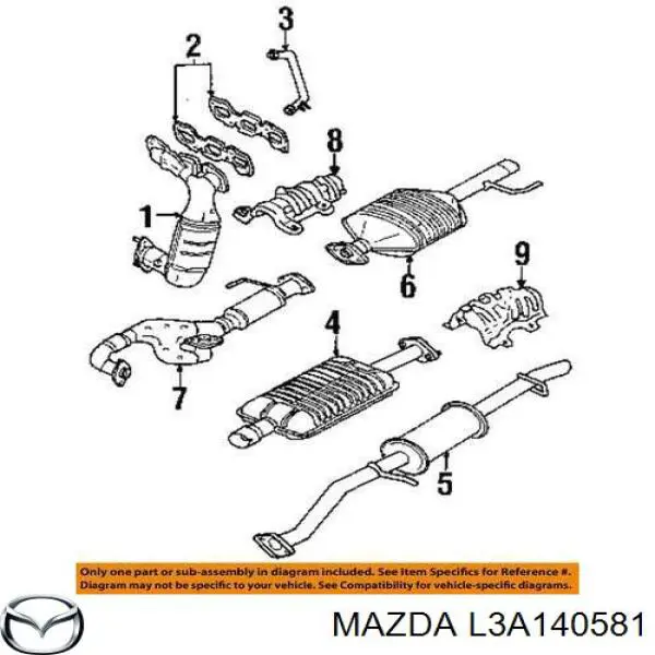 L3A140581 Mazda прокладка прийомної труби глушника