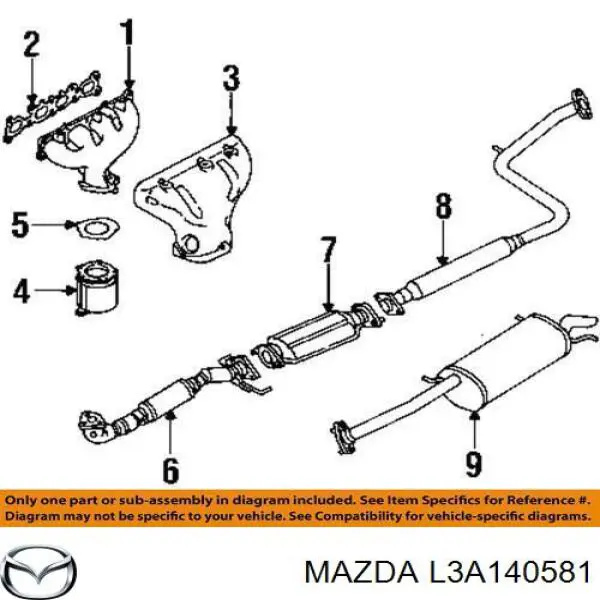 Купити L3A140581 Mazda Прокладка до глушника